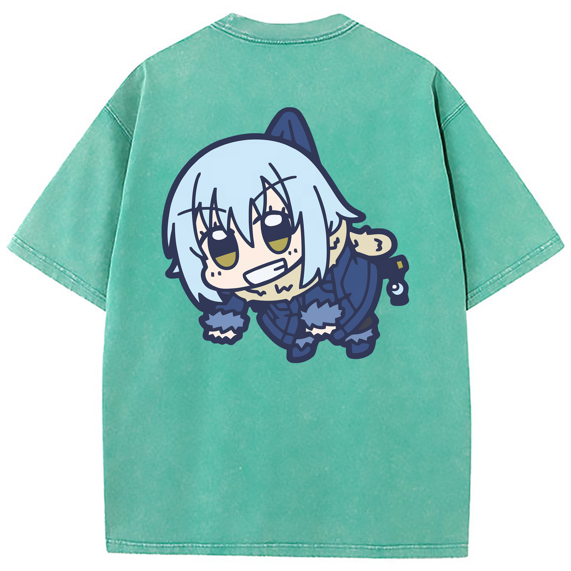 （画像用） 転スラ Regarding Reincarnated to Slime 綿100% ヴィンテージ風 半袖Tシャツ（背面プリント）